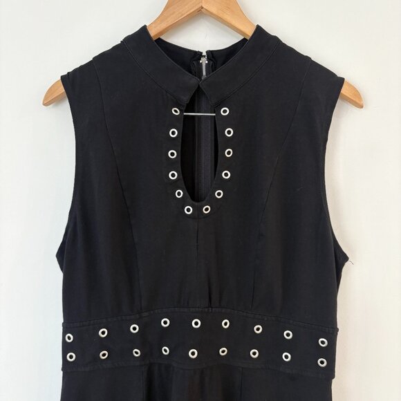 Tripp NYC Goth Black Asymmetrical Hem Dress Sz XL Eyelet Waist Sleeveless Witchy - Picture 3 of 10